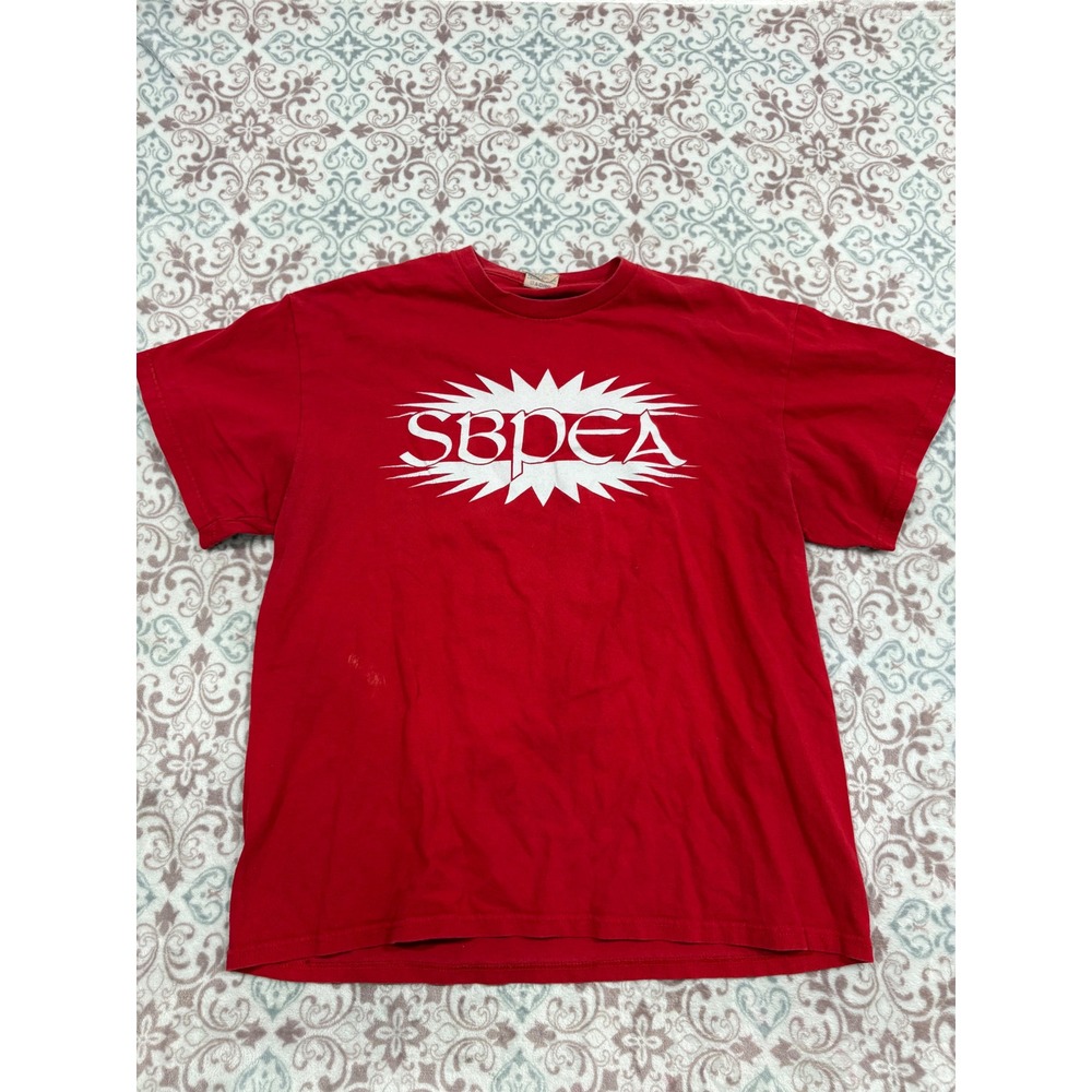 Delta Pro Weight SBPEA No On 32 Graphic T-Shirt Red Mens Large Vintage Style